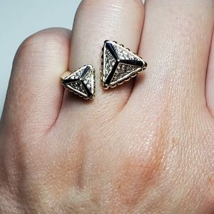 Lagos 18k & SS Luxe 0.36 Pyramid Diamond Ring